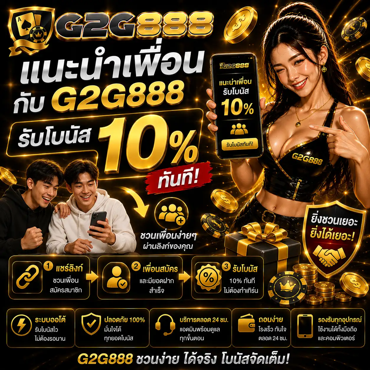โปรโมชั่นชวนเพื่อน - g2g888